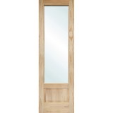 8'0" Tall 3/4 Lite Clear Glass Pine Interior Wood Door