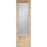 8'0" Tall Frosted Glass Pine Interior Wood Door