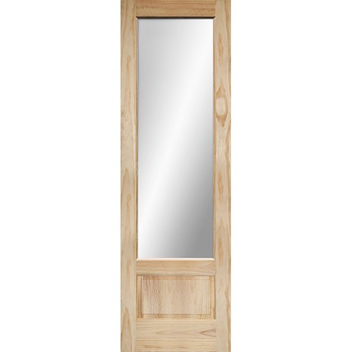 8'0" Tall Mirror Glass Pine Interior Wood Door