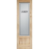 8'0" Tall Modern Laundry Glass Pine Interior Wood Door