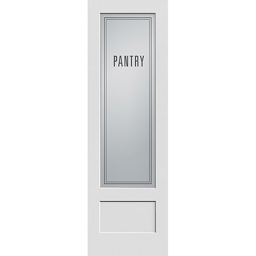 8'0" Tall Modern Pantry Glass Primed Interior Wood Door Slab