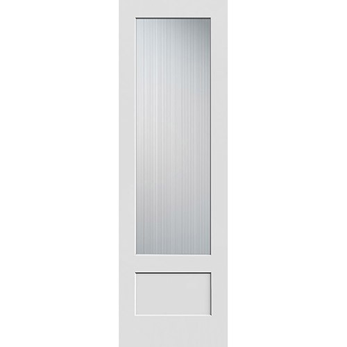 8'0" Tall Reed Glass Primed Interior Wood Door