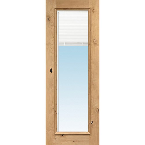 8'0" Tall Full Mini-blind Knotty Alder Wood Door Slab