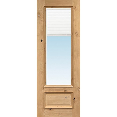 8'0" Tall 3/4 Mini-blind Knotty Alder Wood Door Slab