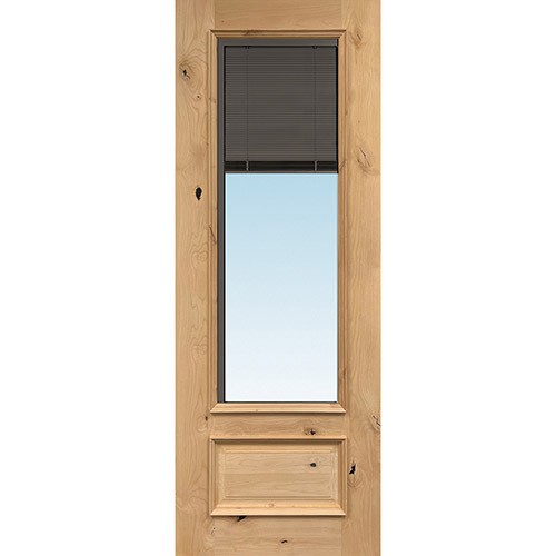 Slate 8'0" Tall 3/4 Mini-blind Knotty Alder Wood Door Slab