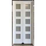 #Z012601 3/0 x 6/8 Tall Frosted 5-Lite Shaker Interior Ballcatch Double Door