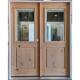#Z032601 5/4 x 6/8 Knotty Alder Half Miniblind Double Door