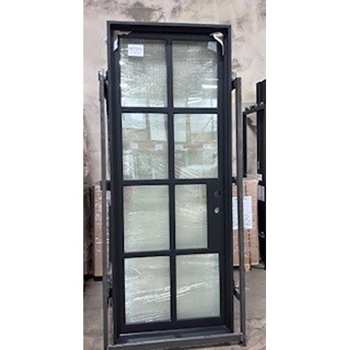 #Z032606 3/0 x 8/0 8-Lite Modern Iron Doors (LH only)
