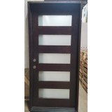 #Z0102501 Modern 5-Lite Espresso Mahogany Door (Blemished)