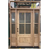 #Z0102502 4-Lite Knotty Alder Door with Sidelites and Transom