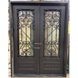 #Z052601 74" x 97" Baton Rouge Iron Prehung Double Door Unit (RH)