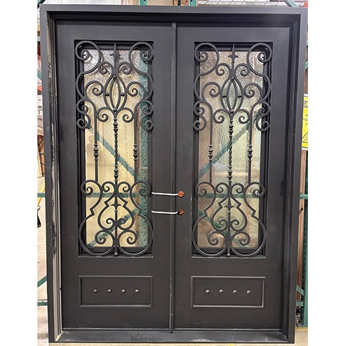#Z052601 74" x 97" Baton Rouge Iron Prehung Double Door Unit (RH) #Z052601 74" x 97" Baton Rouge Iron Prehung Double Door Unit (RH)