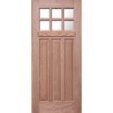Craftsman 6-Lite Mahogany Wood Door Slab with Shelf #3306DX