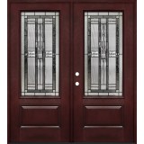 3/4 Lite #277 Pre-finished Fiberglass Double Doors Prehung in Pre-finished Jambs