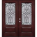 3/4 Lite #279 Pre-finished Fiberglass Double Doors Prehung in Pre-finished Jambs