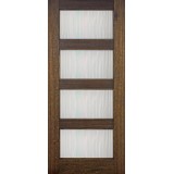 Hamilton Modern 4-Lite Mahogany Wood Door Slab #71092