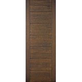 Hamilton 8'0" Tall Modern 7 Panel Mahogany Wood Door Slab