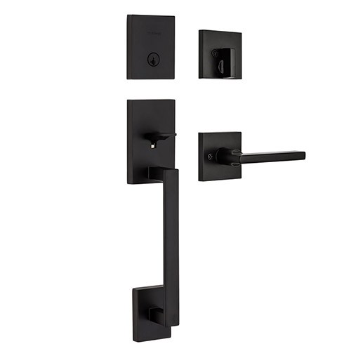 Kwikset San Clemente Exterior Door Handle Lockset Flat Black