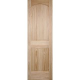 8'0" Tall 2-Panel Arch Pine Interior Wood Door Slab