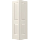 6'8" 2-Panel Arch V-Groove Smooth Molded Interior Bifold Doors
