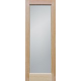 6'8" Tall Frosted Glass Pine Interior Wood Door