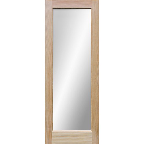 6'8" Tall Mirror Glass Pine Interior Wood Door