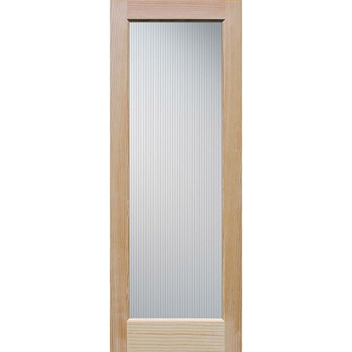 6'8" Tall Reed Glass Pine Interior Wood Door