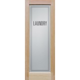 6'8" Tall Modern Laundry Glass Pine Interior Wood Door