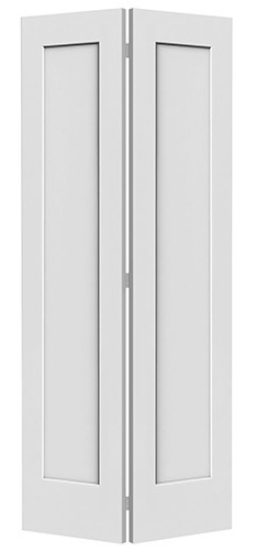 6'8" Tall 1-Panel Shaker Primed Interior Bifold Doors