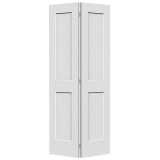 6'8" Tall 2-Panel Shaker Primed Interior Bifold Doors