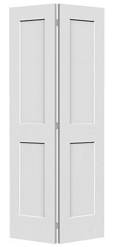 6'8" Tall 2-Panel Shaker Primed Interior Bifold Doors