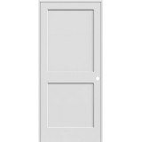 6'8" Tall 2-Panel Shaker Primed Interior Prehung Wood Door Unit