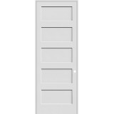 8'0" Tall 5-Panel Shaker Primed Interior Prehung Wood Door Unit