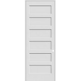 8'0" Tall 6-Panel Shaker Primed Interior Prehung Wood Door Unit