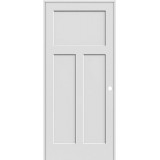6'8" Tall Craftsman Shaker Primed Interior Prehung Wood Door Unit