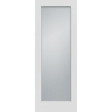 6'8" Tall Frosted Glass Primed Interior Wood Door
