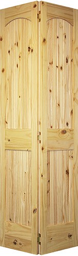 2-Panel Arch Knotty Pine Interior Wood Bifold Doors