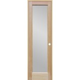 6'8" Tall Frosted Glass Pine Interior Prehung Wood Door Unit