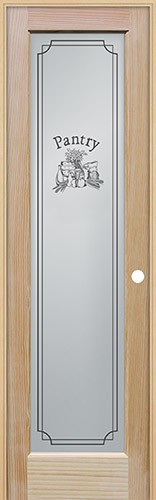 6'8" Tall Classic Pantry Glass Pine Interior Prehung Wood Door Unit