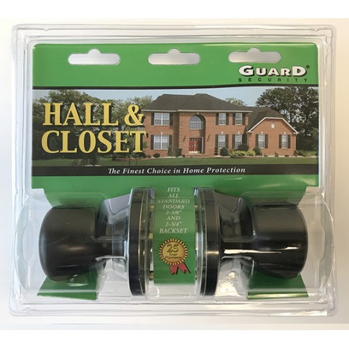 Guard Interior Doorknob Set Hall & Closet Bronze