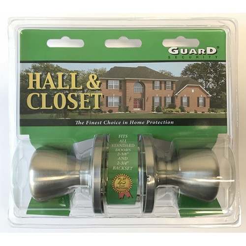 Guard Interior Doorknob Set Hall & Closet Nickel
