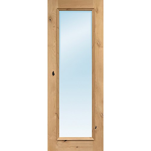Exterior 8'0" 1-Lite Low-E Knotty Alder Wood Door Slab