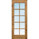 Exterior 6'8" 10-Lite TDL Low-E Knotty Alder Wood Door Slab