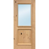 Half Lite Low-E Knotty Alder Wood Door Slab