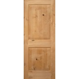Exterior 6'8" 2-Panel Square Top Knotty Alder Wood Door Slab