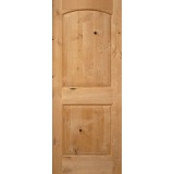 Exterior 6'8" 2-Panel Arch Knotty Alder Wood Door Slab