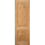 Exterior 8'0" 2-Panel Square Top Knotty Alder Wood Door Slab