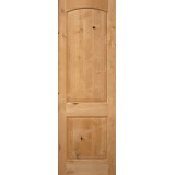 Exterior 8'0" 2-Panel Arch Knotty Alder Wood Door Slab