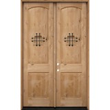 8'0" Tall Rustic Knotty Alder Wood Double Door Unit #UK26