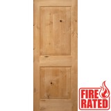 Fire Rated 6'8" 2-Panel Square Top Knotty Alder Door Slab